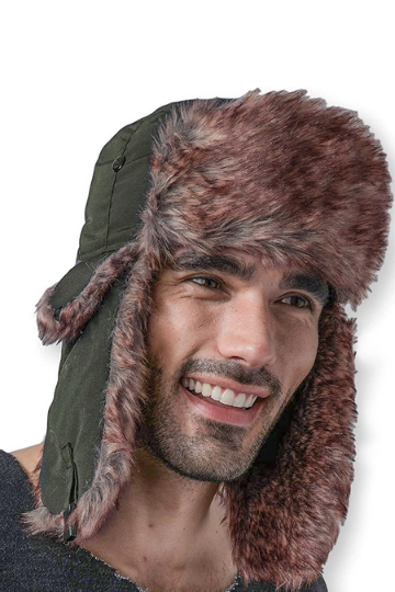 Fuzzy Trapper Aviator Hat, Faux Fur Hat, Unisex Winter Hats
