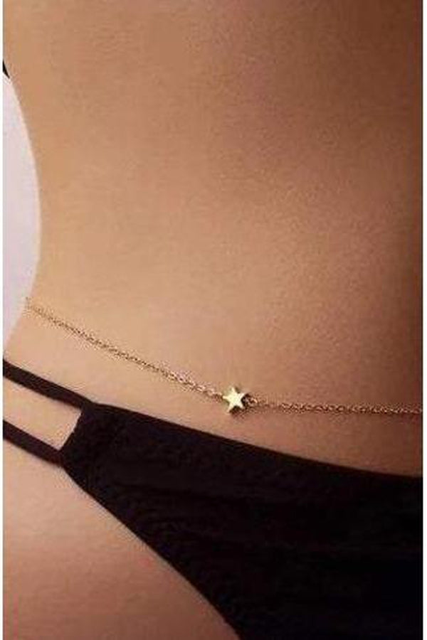 Enchanting Boho Star Chain Belt, Waist Chain Designer Female