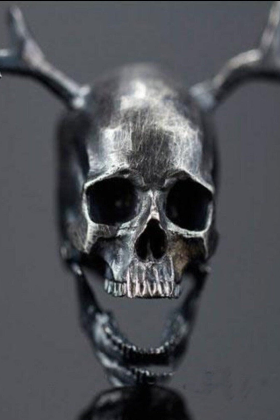 Skull Pendant Necklace, Antique Silver Finish, Men's Fashion, Punk, Biker, Halloween, Gift (48 Hour Dispatch)