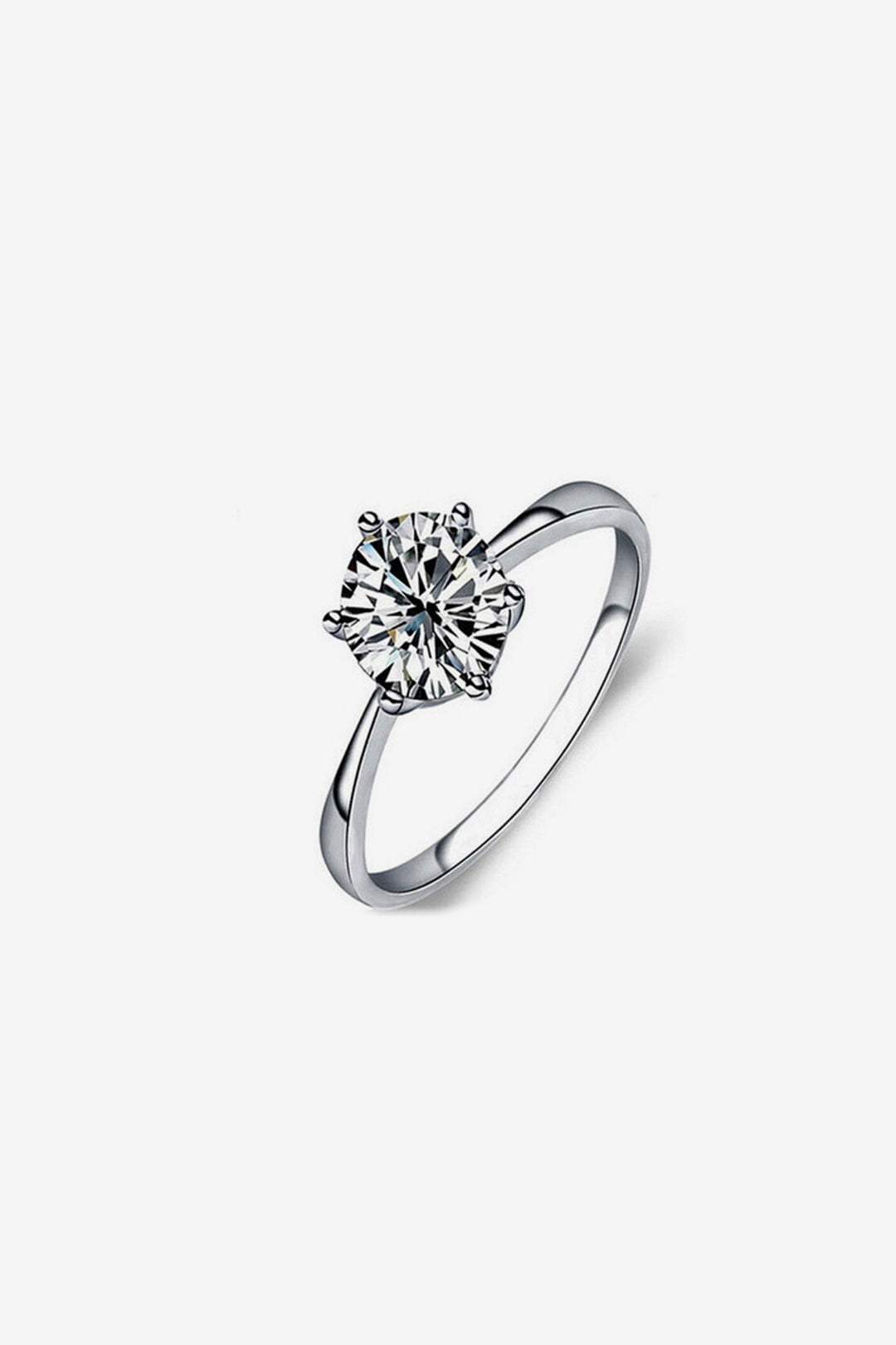 Silver Zircon Crystal Gemstone Ring, Gem Charm Ring, Silver Anniversary Gift Ring (48 Hour Dispatch)
