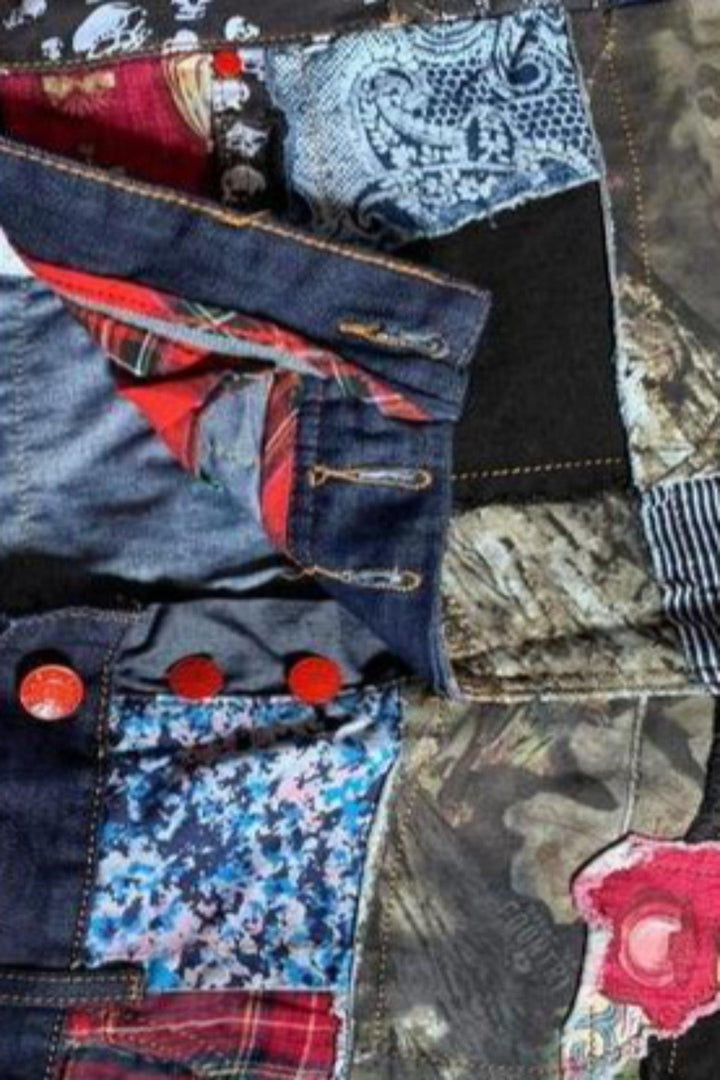 2021 Classy Boho Men's Quilted Patchwork Evening Weekend Club Jeans High Quality Designer Hip Hop Vintage Casual Elasticity Denim Pants. - Hayati London