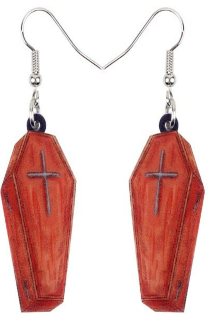 Skull Earrings, Drop, Dangle, Long Punk Rock Jewelry For Women Girls Ladies. Ideal for Halloween, Day of the Dead