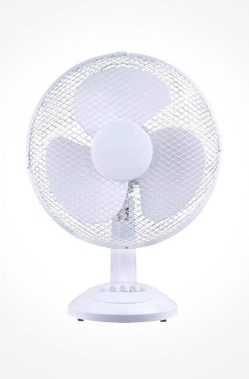 High Quality 12 Inch Fan, 3 speeds, oscillation from left to right, can be tilted up or down, fully complies with EU/ UK safety regulations - Hayati London