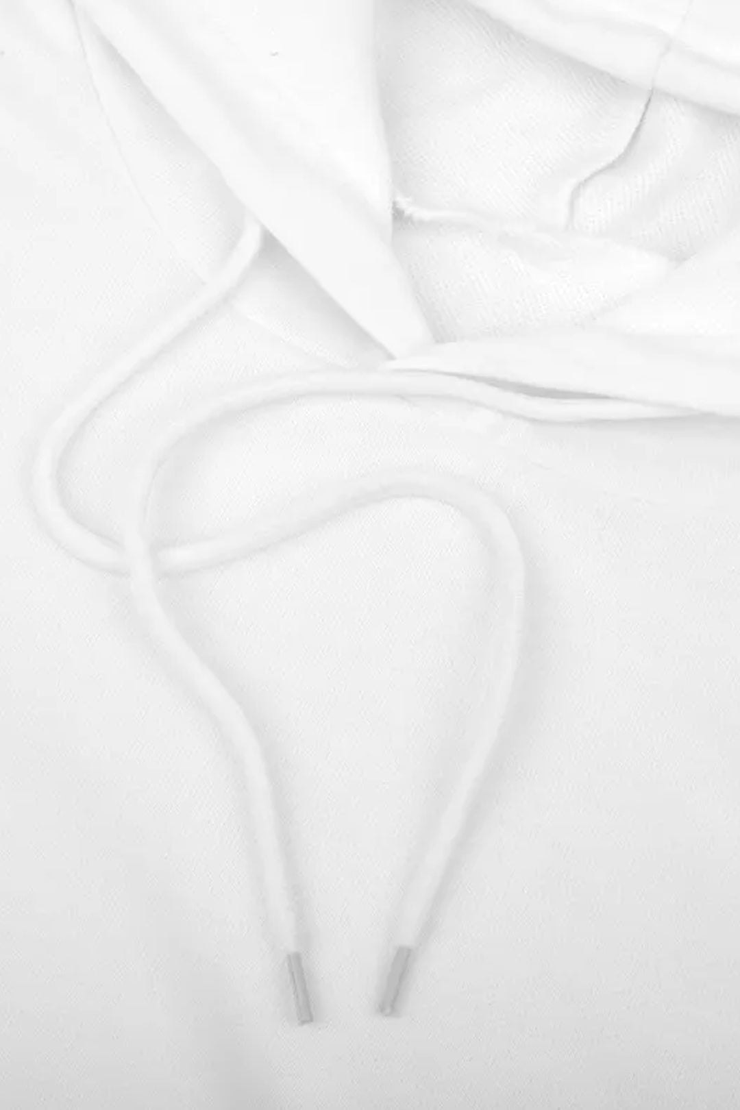 White Oversized Baggy Crop Top Hoodie, Drawstring Hood