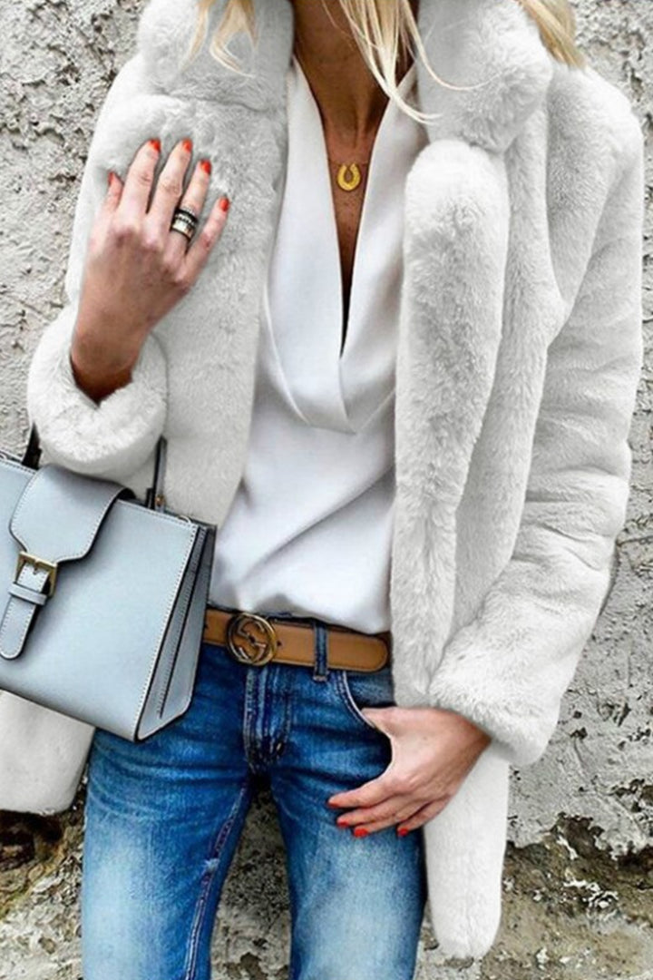 Oversized Fuzzy Faux Fur Long Coat, Available in 5 Colors