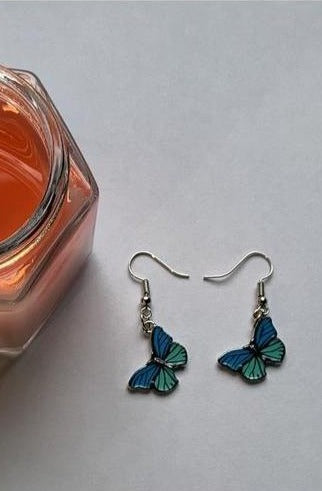 Blue Butterfly Drop Earrings for Women Multicolor 2021 Alloy Dangle Earrings Statement Earring Wedding Jewelry Wholesale - Hayati London