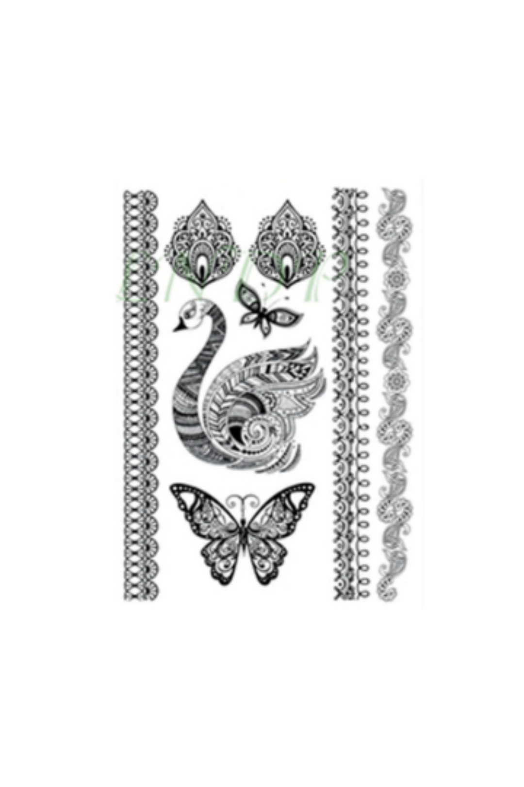 Bird, Butterfly & Floral Temporary Tattoo Pack, Available in Black and Multi-Color Design  (48 Hour Dispatch)
