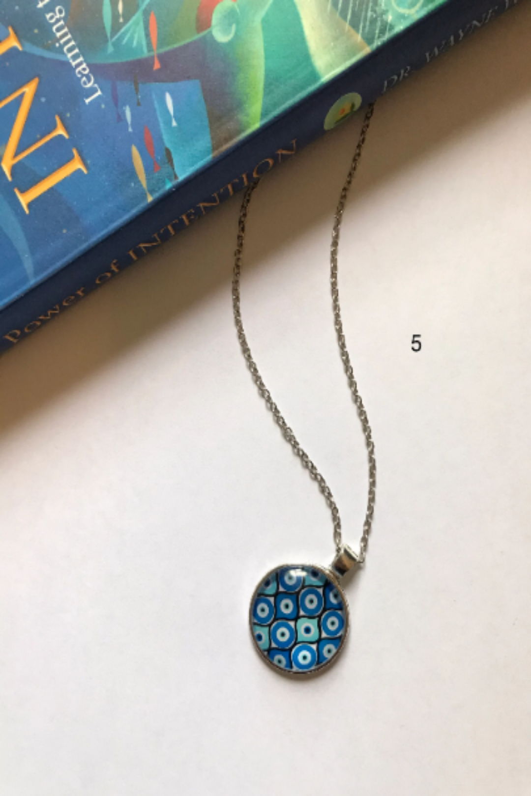 Evil Eye Pendant Necklace. 5 Beautiful Designs and Silver Finish.  Round glass cabochon, Turkish Evil Eye. Perfect Gift. (48 Hour Dispatch)