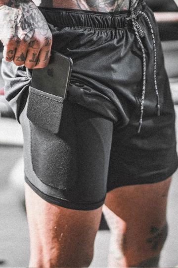 Men's 2-in-1 Running Gym Shorts, Layered Inner Pocket Training Shorts, Available in 5 Colors