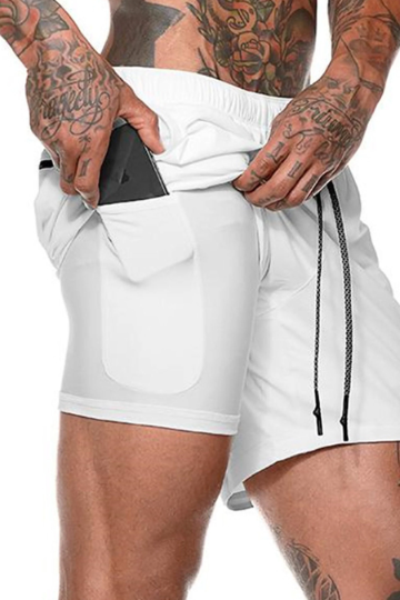 Men's 2-in-1 Running Gym Shorts, Layered Inner Pocket Training Shorts, Available in 5 Colors