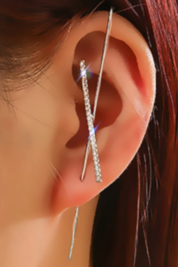 Beautiful Hook Earrings with Sparkling Rhinestone Crystals, Ideal Gift, Silver, Gold Earrings (48 Hour Dispatch)