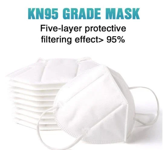 FFP2 K95 Mask, 5-Layer Respirator Foldable Masks, individually packed, with Filter Efficiency≥95%, 3-D Structure, CE Certified (Box of 20)