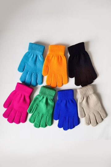 Bright Colored Winter Hand Gloves, Unisex Gloves, Available in Beige, Orange, Fuchsia Pink & Black