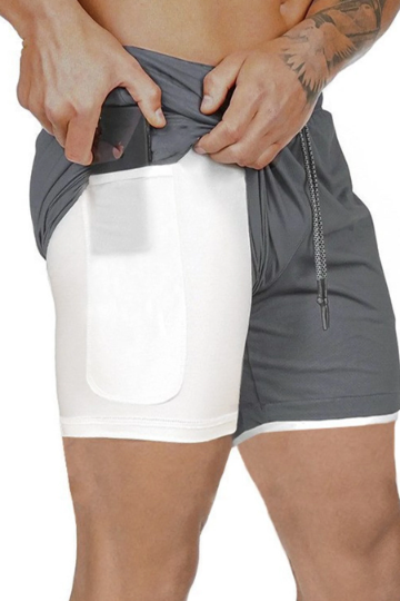 Men's 2-in-1 Running Gym Shorts, Layered Inner Pocket Training Shorts, Available in 5 Colors
