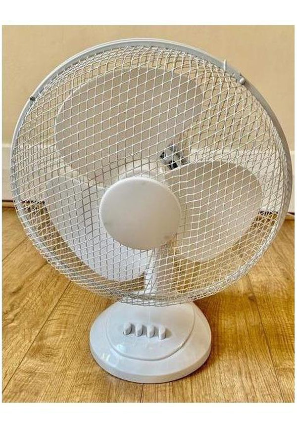 High Quality 12 Inch Fan, 3 speeds, oscillation from left to right, can be tilted up or down, fully complies with EU/ UK safety regulations - Hayati London