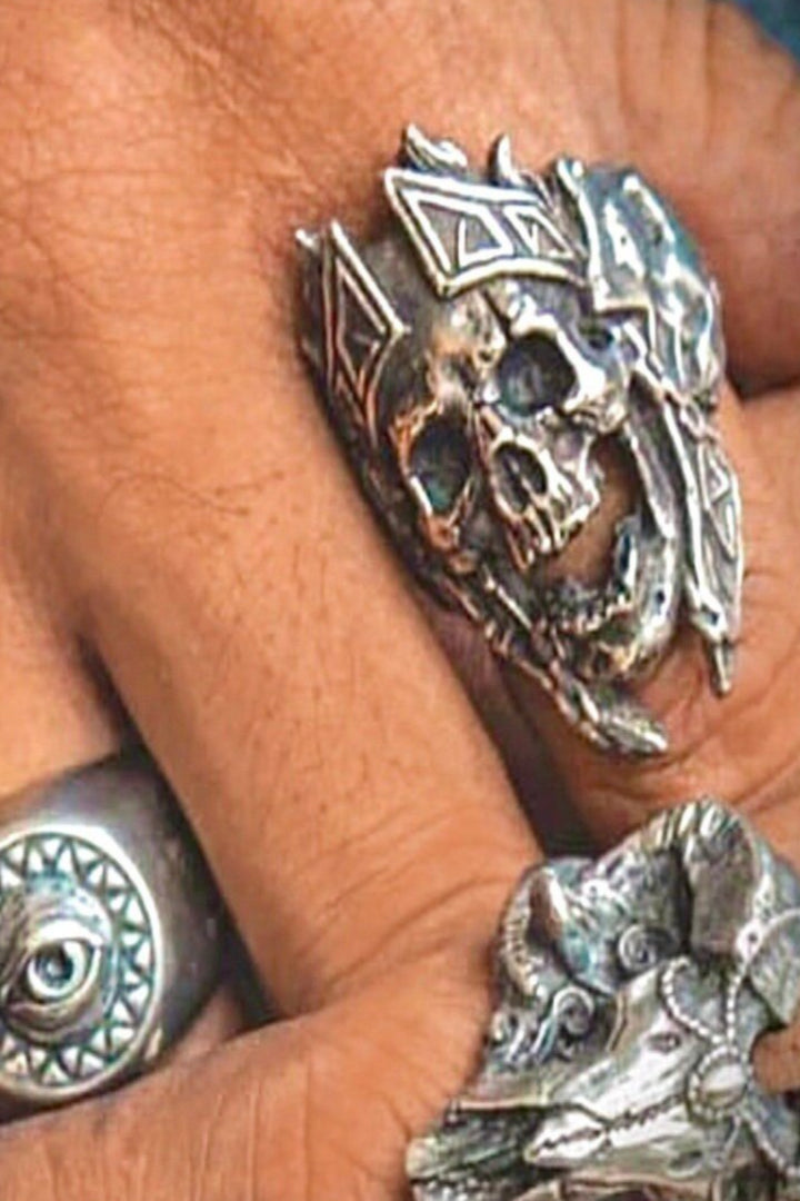 Skull Ring For Men and Women, Rock, Punk,  Unisex Ring, Vintage Silver finish