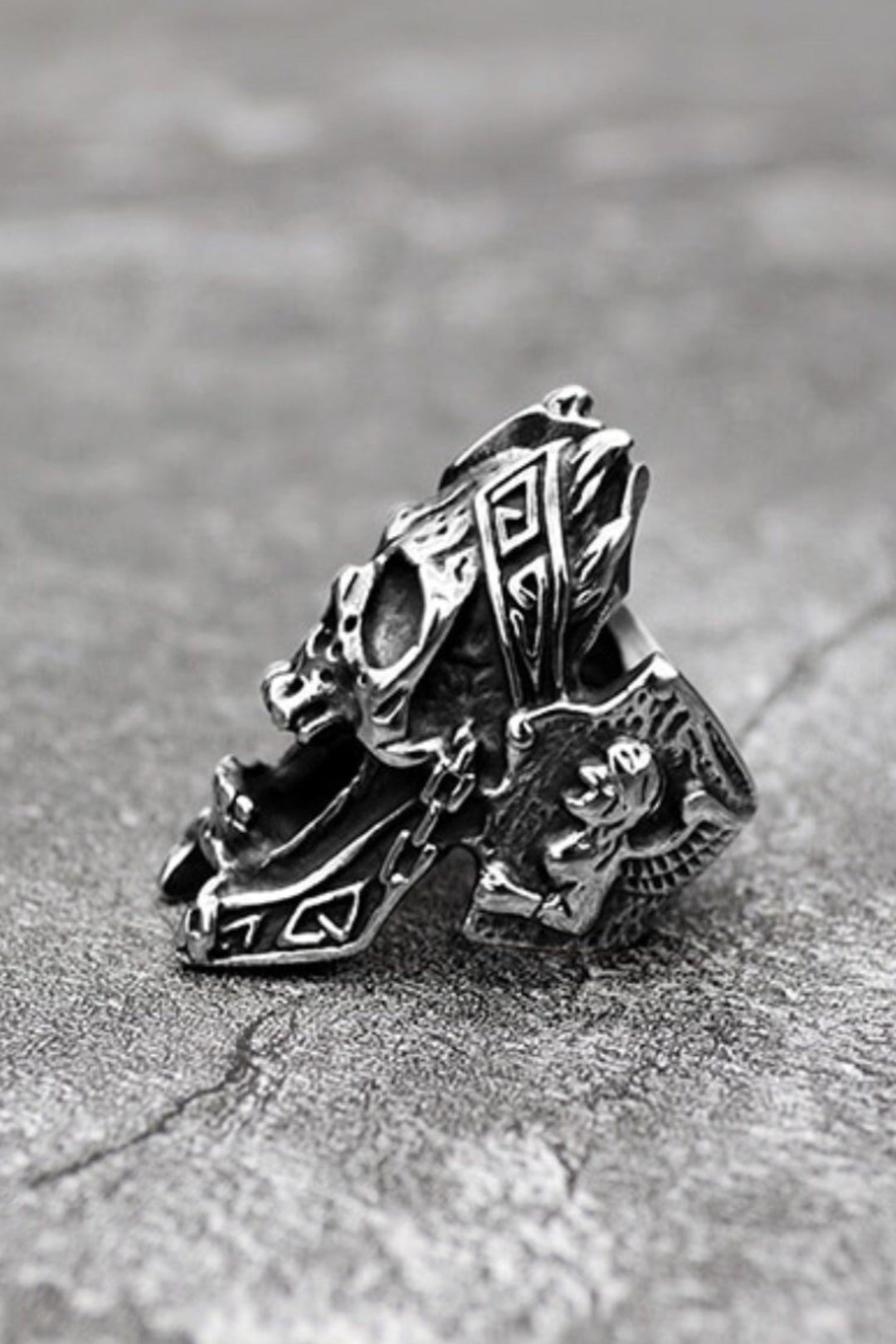 Skull Ring For Men and Women, Rock, Punk,  Unisex Ring, Vintage Silver finish