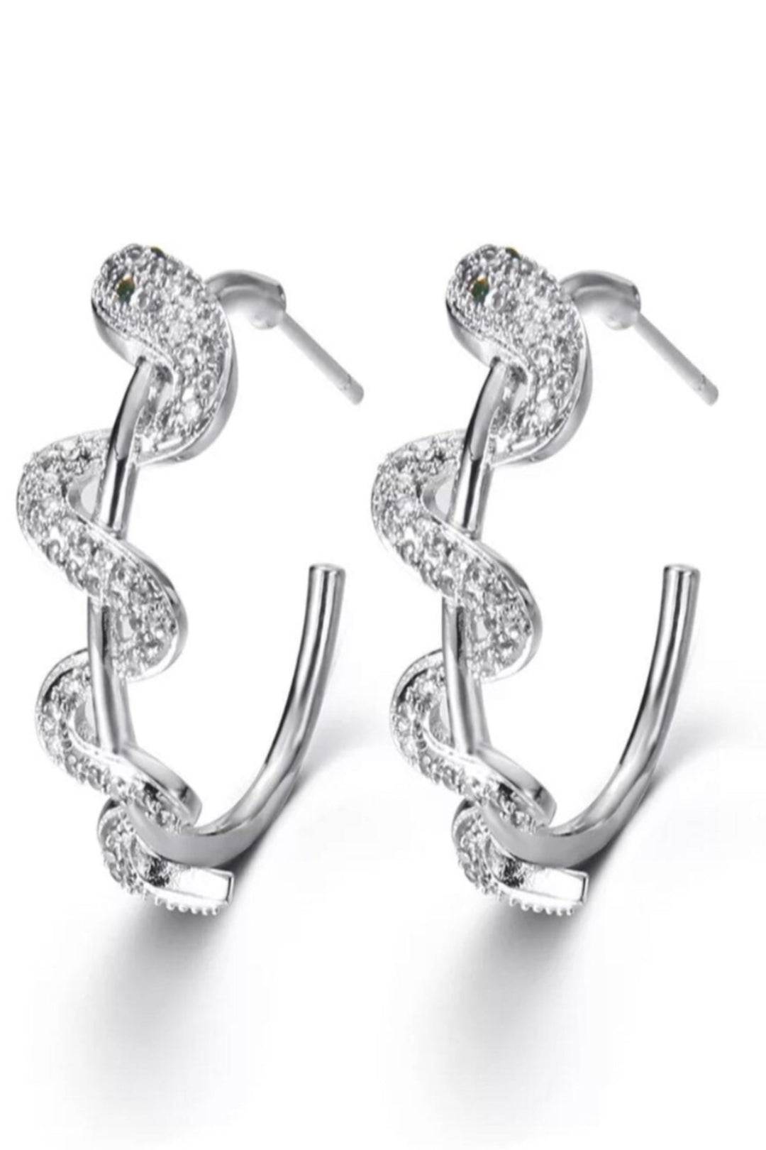 Snake-shaped Earrings Twisted Round Earings Geometric Punk Big Circle Earrings Medieval Gothic Bling Fashion serpent Women Men Jewelry  (48 Hour Dispatch)