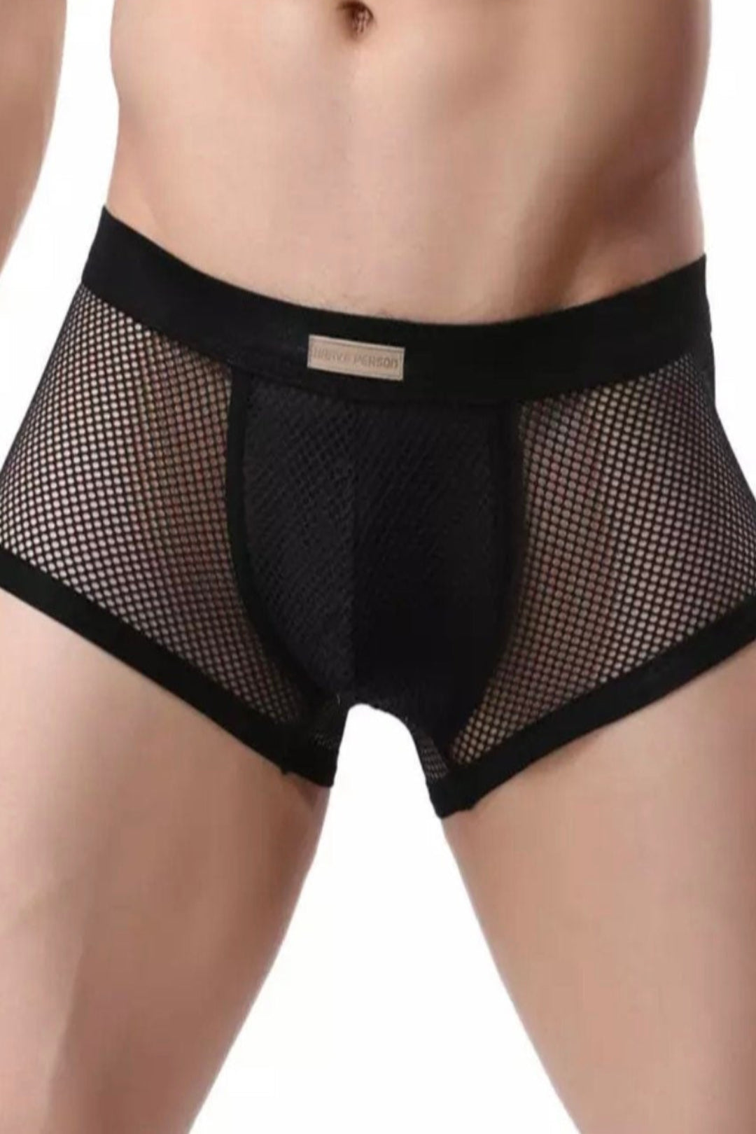 Underwear Men's Boxers Breathable Mesh Hollow Boxer Shorts Briefs Transparent [Size: Waist 32 - 34 Inches]
