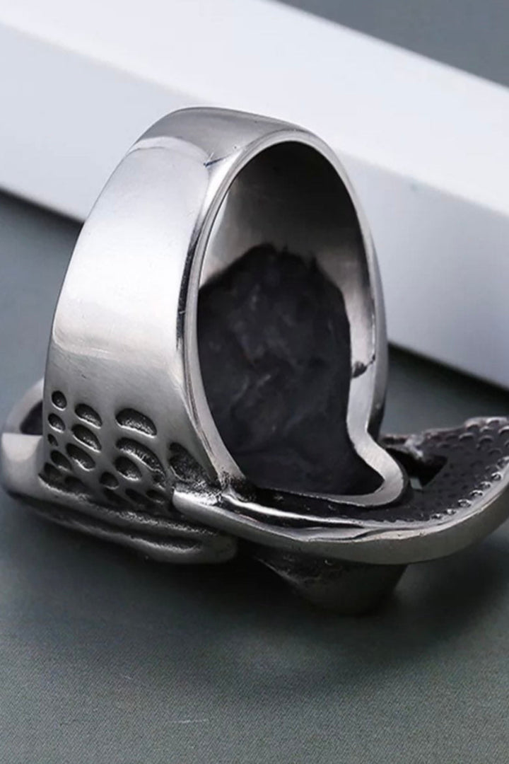 Men's Boy's Skull Rings Vintage Rugged Fashion Punk Jewellery Party Biker Jewellery Sickle Ring Gothic Medieval Victorian [Size: UK 9] (48 Hour Dispatch)
