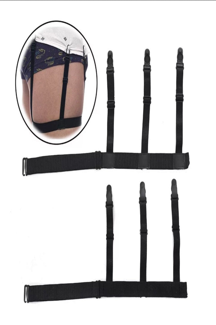 Men's Shirt Stays,  Mens Elastic Adjustable Shirt Holders,  Belt Suspender Braces, Discrete