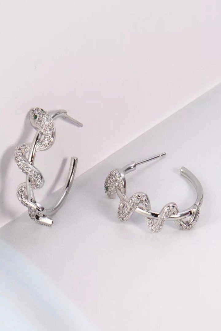 Snake-shaped Earrings Twisted Round Earings Geometric Punk Big Circle Earrings Medieval Gothic Bling Fashion serpent Women Men Jewelry  (48 Hour Dispatch)