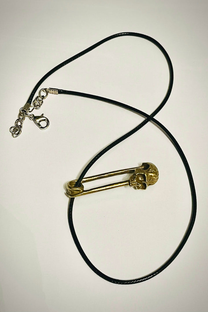 Silver Gold Skull Head Pin Pendant Necklace (Cannot Open) Pendants, Punk Gothic Jewelry