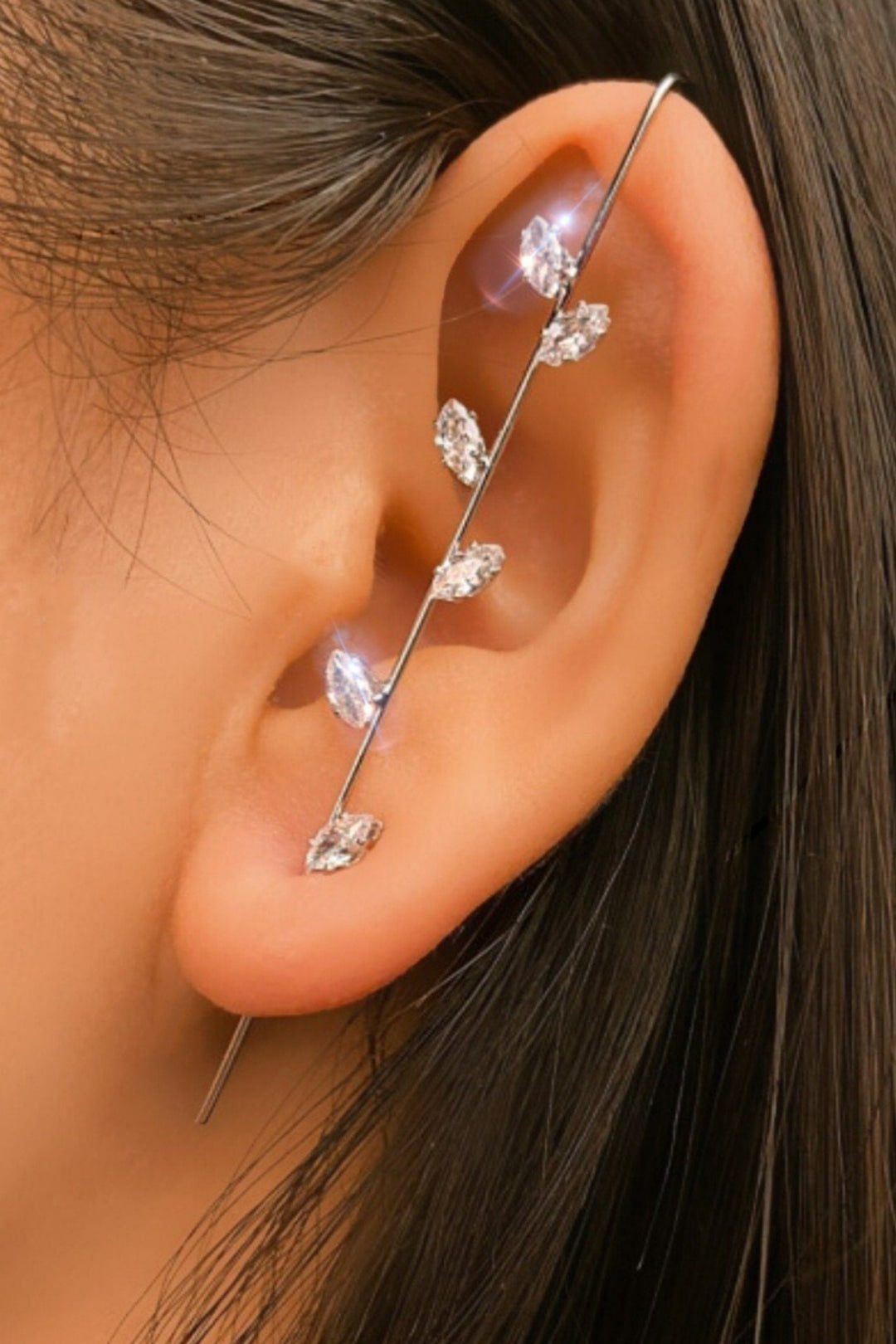 Beautiful Hook Earrings with Sparkling Rhinestone Crystals, Ideal Gift, Silver, Gold Earrings (48 Hour Dispatch)