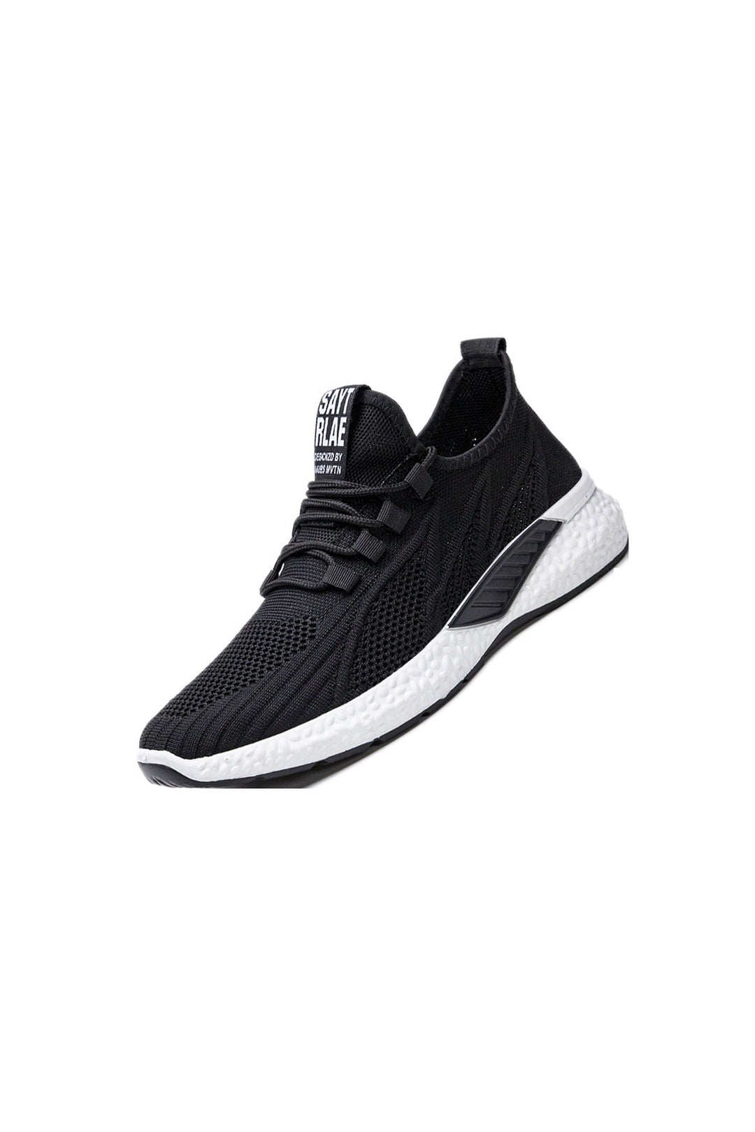Black Mesh Panel Lace Up Front Sneakers, Chunky Trainers, Women's Trainers