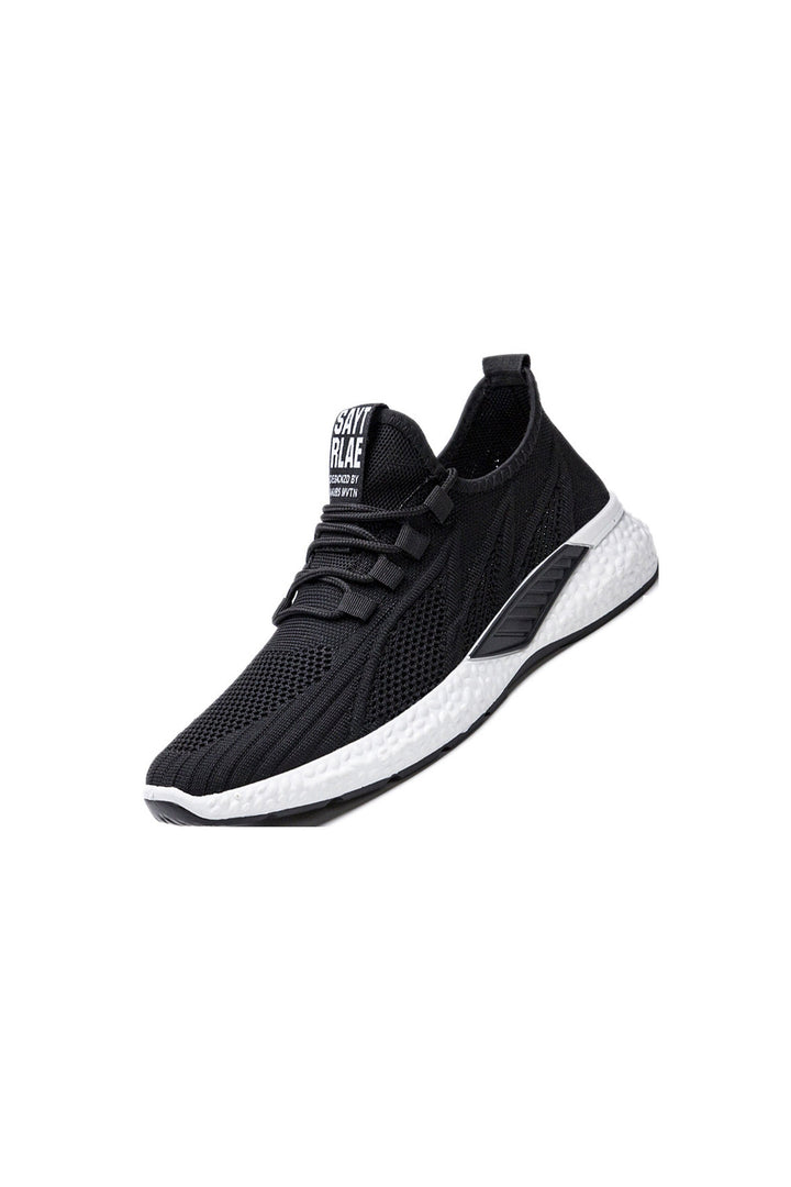 Black Mesh Panel Lace Up Front Sneakers, Chunky Trainers, Women's Trainers