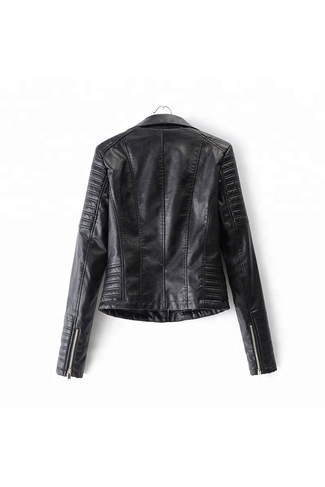 Oversized Faux Leather Moto Biker Jacket, Solid PU Jacket, Front Zipper, Women's Plus Size Jacket, Available in 3 Colors