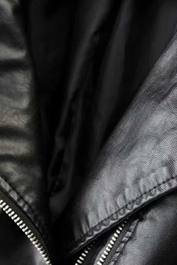 Oversized Faux Leather Moto Biker Jacket, Solid PU Jacket, Front Zipper, Women's Plus Size Jacket, Available in 3 Colors
