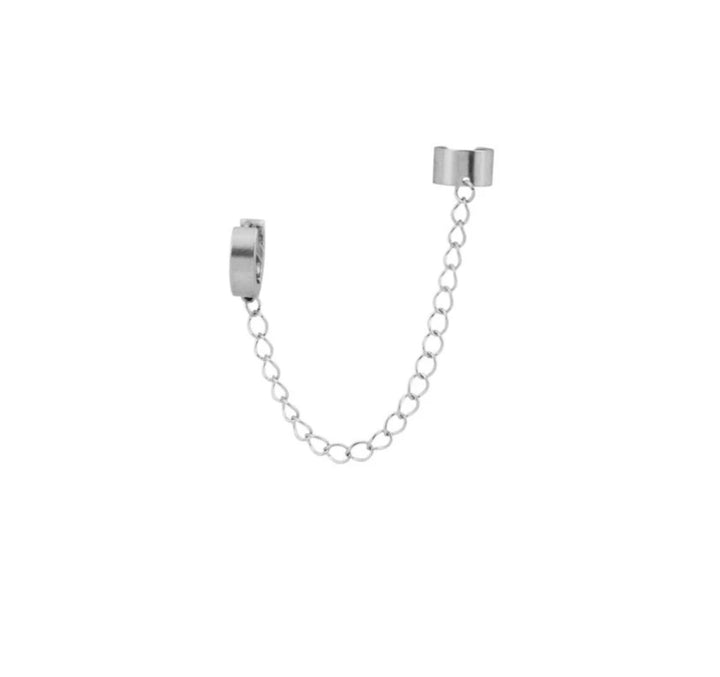 Ear Chain Piercing, Body Jewelry, Punk Ear Piercing with Helix linked chain, Lobe piercing, Faux Helix Piercing