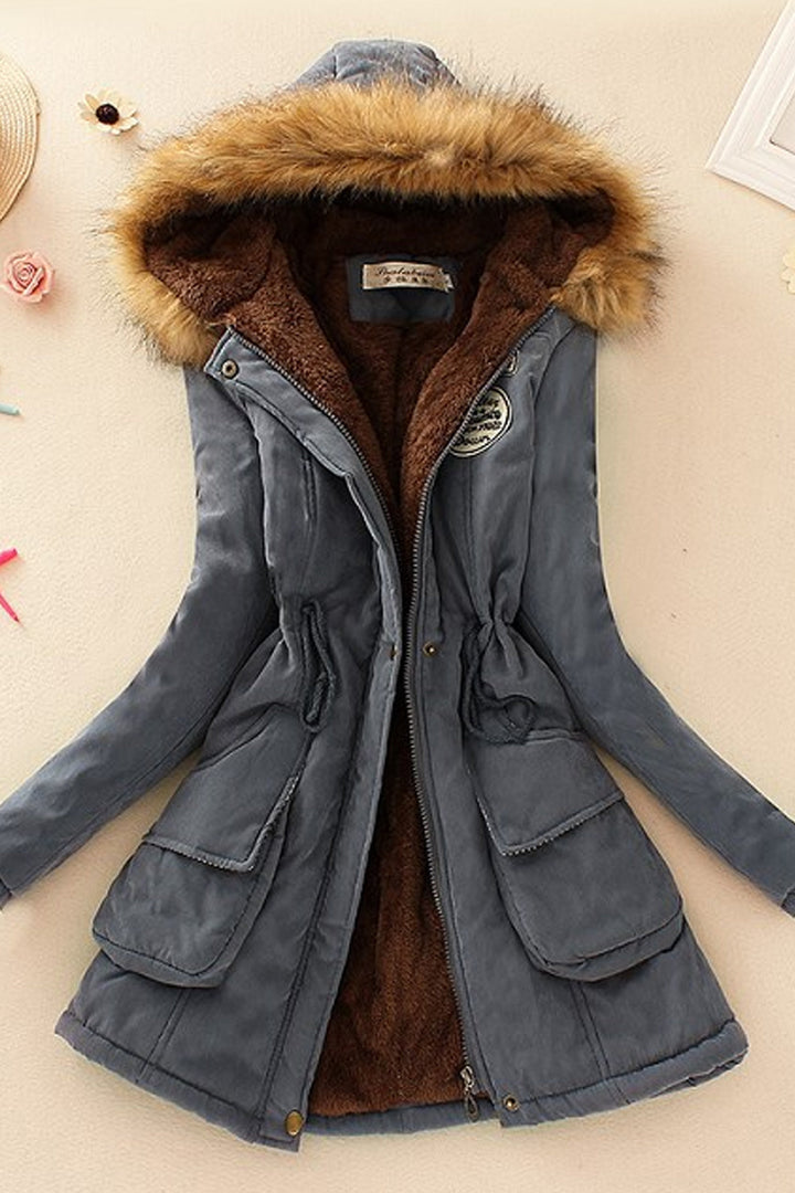 Faux Fur Hooded Long Parka Coat, Faux Fur Long Jacket, Hooded Front Button Tie, Baggy Oversized Coat, Available in 7 Colors