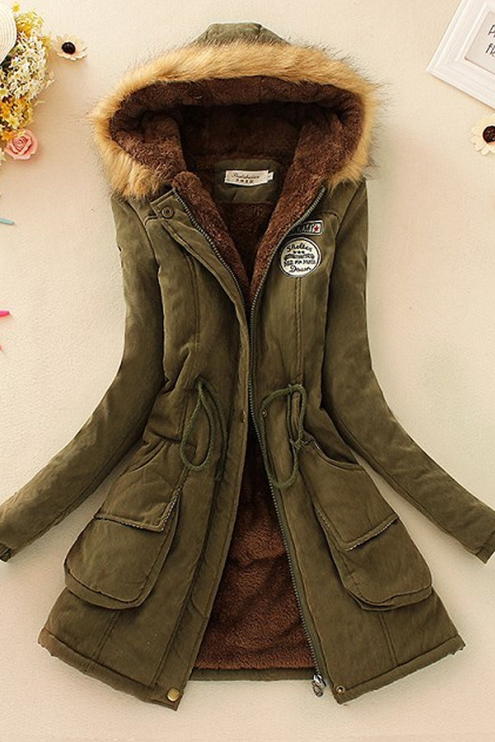Faux Fur Hooded Long Parka Coat, Faux Fur Long Jacket, Hooded Front Button Tie, Baggy Oversized Coat, Available in 7 Colors
