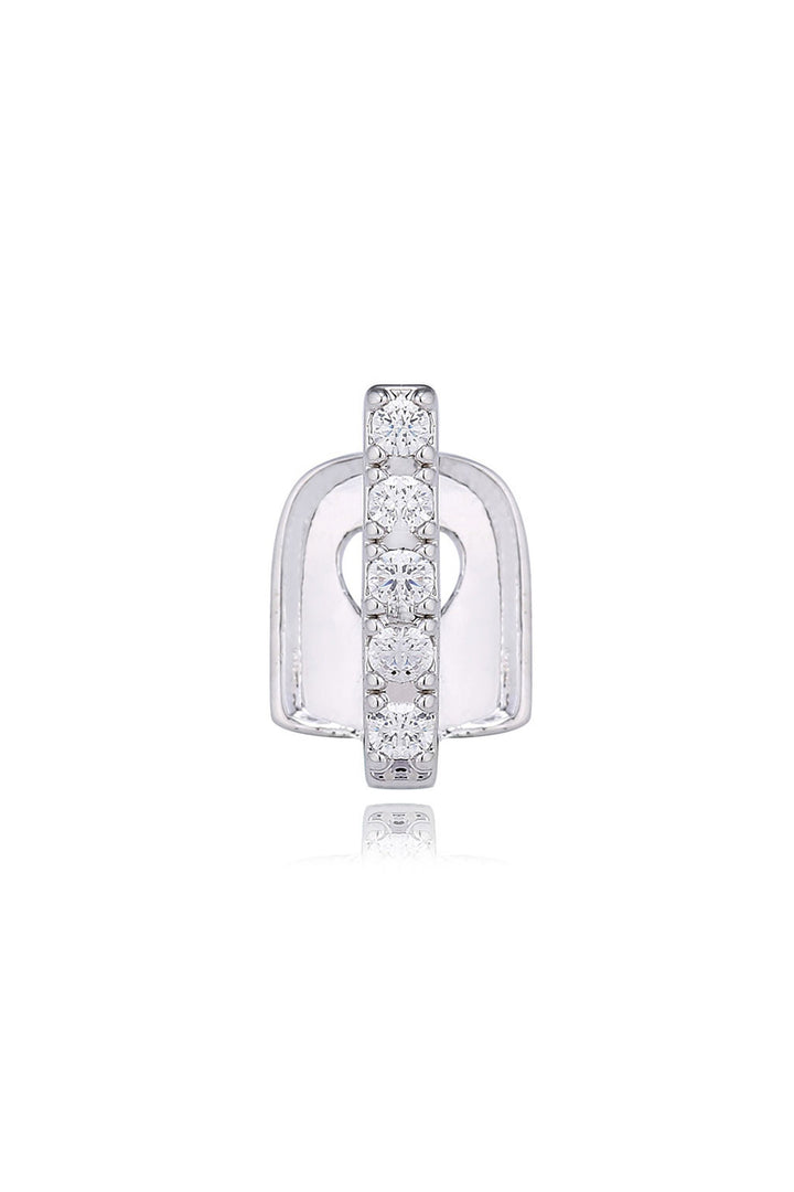 Rhinestone Crystal Gap Filler Inlay Tooth Grill, Iced Metal Teeth Grillz, Available in Silver, Rose Gold & Black (48 Hour Dispatch)
