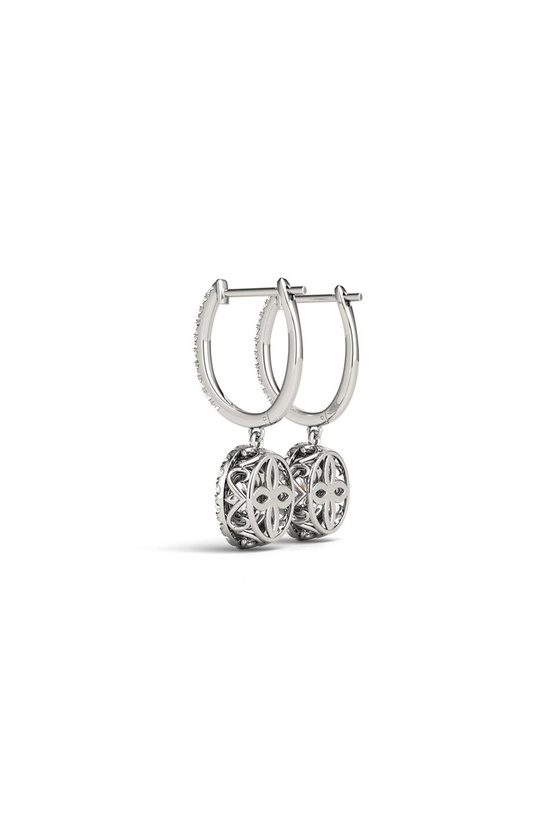 Zirconia Silver Halo Lab Drop Earrings, Crystal Studded Earrings (48 Hour Dispatch)