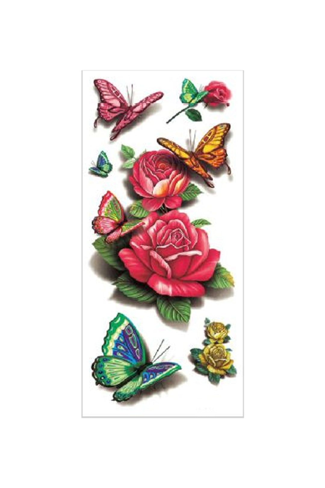 Tattoo Y2K Butterfly & Flower Semi Permanent Temporary Tattoo Sets, Bold Minimalistic Semi Permanent Tattoo, Multicolor Tattoo Design