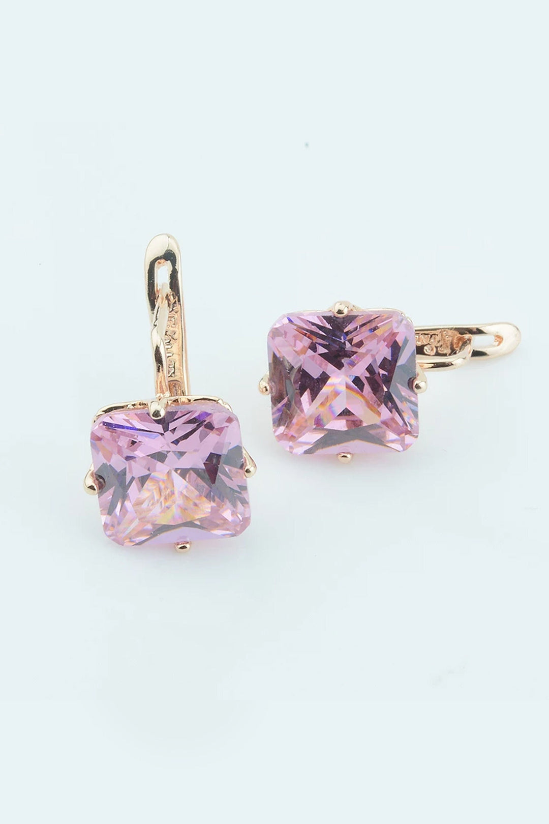 Drop Earrings Rose Gold Halo Rhinestone Crystal, Available in Sapphire Blue, Emerald Green, Lilac Purple & Crystal (48 Hour Dispatch)