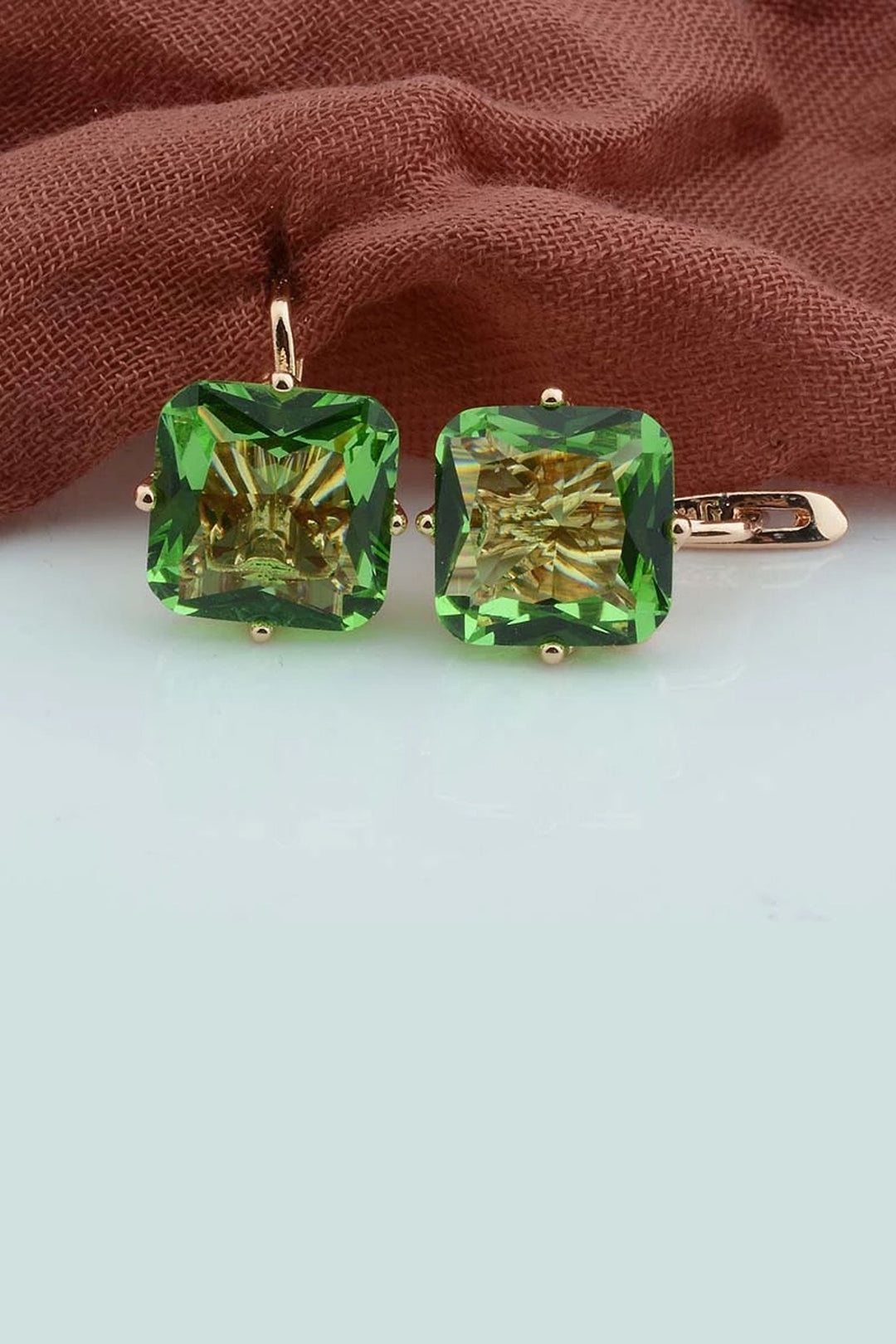 Drop Earrings Rose Gold Halo Rhinestone Crystal, Available in Sapphire Blue, Emerald Green, Lilac Purple & Crystal (48 Hour Dispatch)