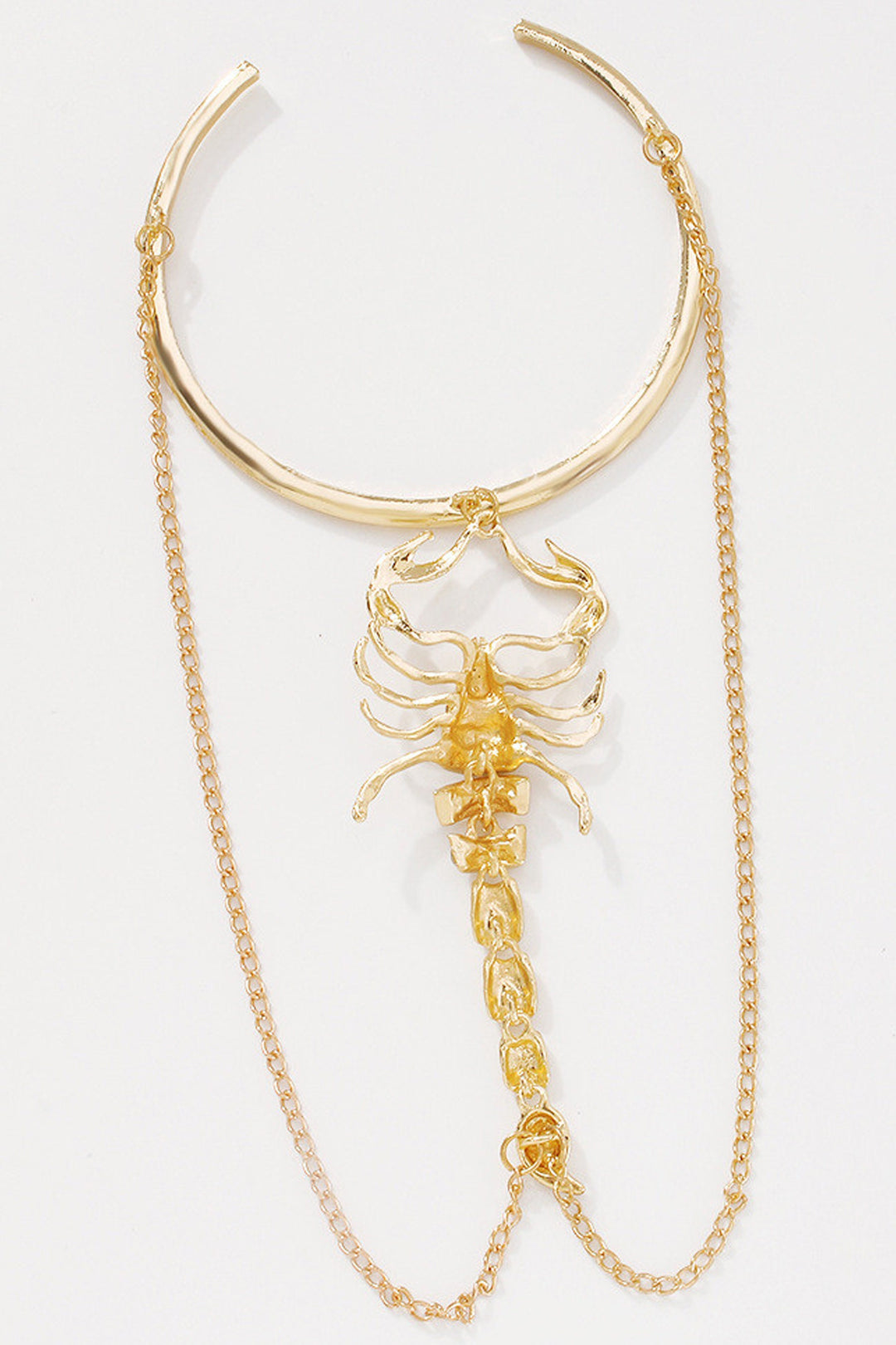 Gold Crystal Rhinestone Scorpion Pendant Charm Upper Arm Bracelet, Y2K Festival Bracelets Arm Cuff Body Jewellery Chain  (48 Hour Dispatch)
