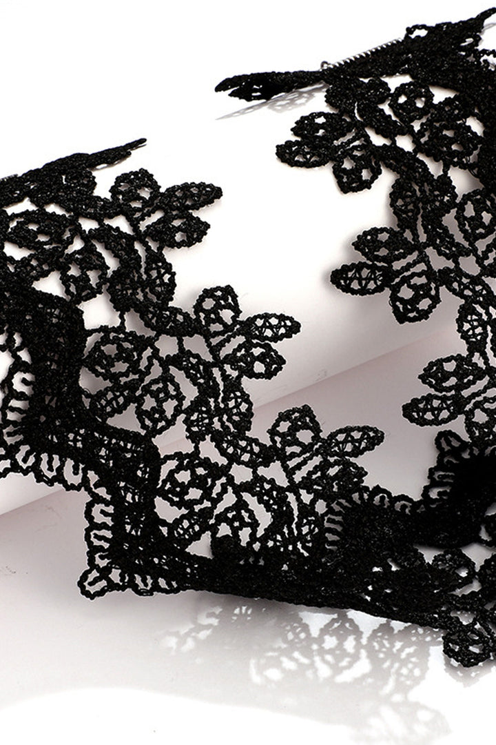 Black Gothic Intricate Lace Detail Choker, Flower Decor Choker Necklace  (48 Hour Dispatch)