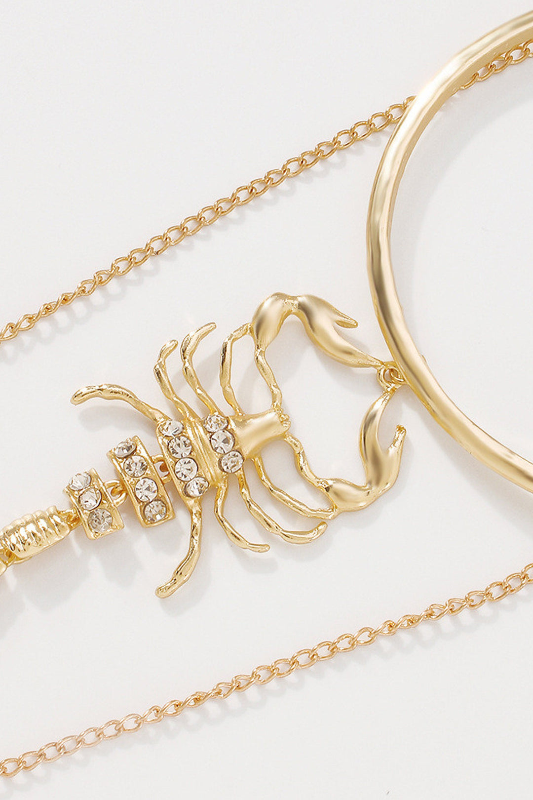Gold Crystal Rhinestone Scorpion Pendant Charm Upper Arm Bracelet, Y2K Festival Bracelets Arm Cuff Body Jewellery Chain  (48 Hour Dispatch)