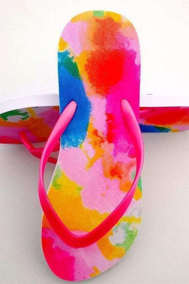 Rainbow Flip-flops, Red, Pink, Orange, Blue, Green multicolored Beach Slippers, Comfortable Summer Holidays Beach Pool Shower Sandals. - Hayati London