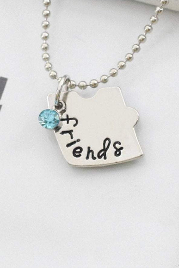 Set of 3 Best Friends Forever Pendant Commemorative Friendship 3 Color Rhinestone Chain , Necklace, Graduation Gift, Reunion, Celebration - Hayati London