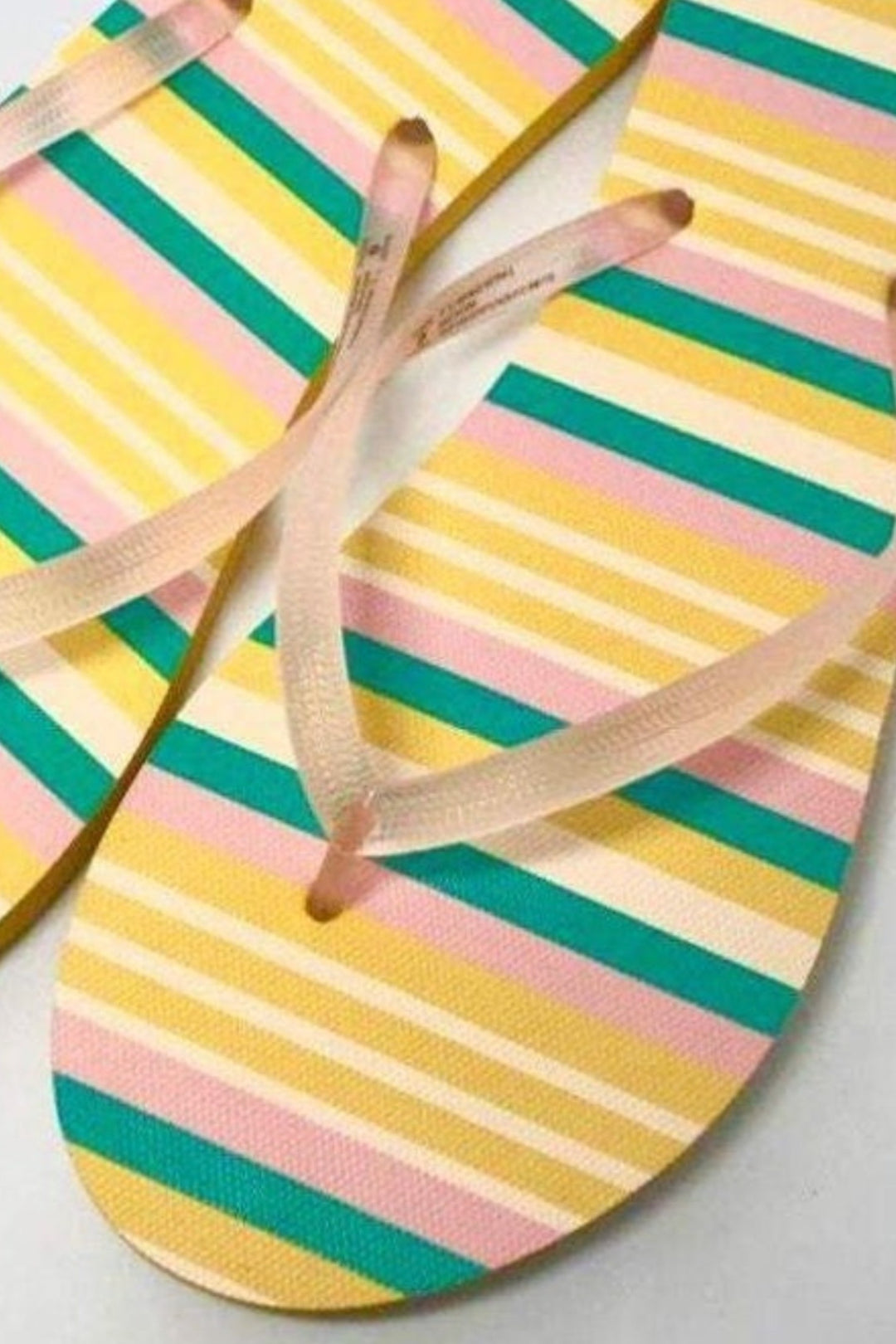 Stripped Flip-flops, Beach Slippers, Bright, Lightweight and Comfortable.  Comfortable Summer Holidays Beach Pool Shower Sandals.