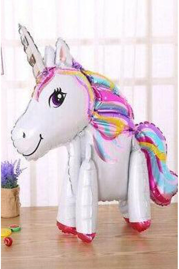 Unicorn Birthday Balloon Set, Colorful Birthday Party Decoration.  3D Unicorn Balloons with Happy Birthday Rainbow Foil Balloons - Hayati London